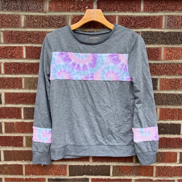 BCBGirls Other - BCBG Girls Gray and Pink Tie Dye Long Sleeve Top